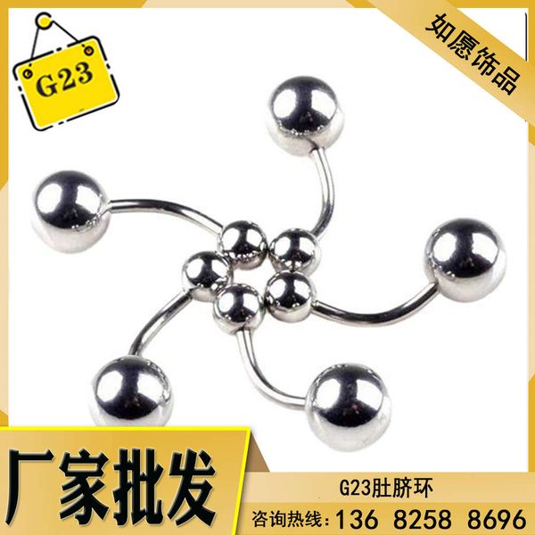 

pure titanium double ball bending rod human body tattoo puncture jewelry