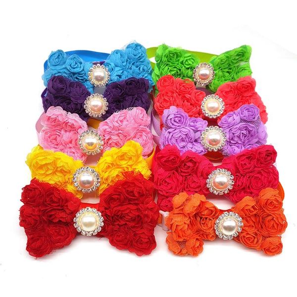 

dog apparel 30 pcs pet grooming accessories valentine's day cat bow tie necktie chiffon rose ties