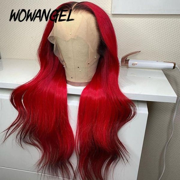

lace wigs red colored 13x6 front human hair wigs150% straight remy deep part wig pre plucked soft baby 26 inch, Black;brown