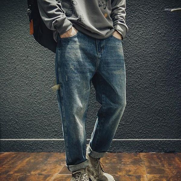 

men's jeans denim pants hip hop harem vintage mens clothing loose baggy fashions trousers joggers1, Blue