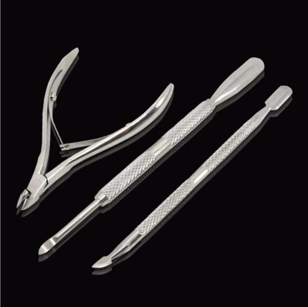 

nail art kits cuticle nipper with trimmers pusher pack of 3 scissors stainless steel manicure pedicure tools