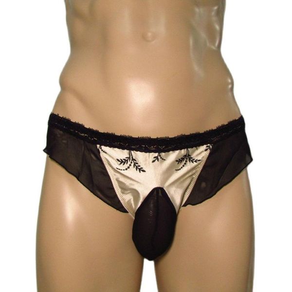 

underpants candy cherries sissy panties satin gay men underwear jockstrap cuecas tanga hombre cuello bragas ladyboy mujer brief embroidery, Black;white
