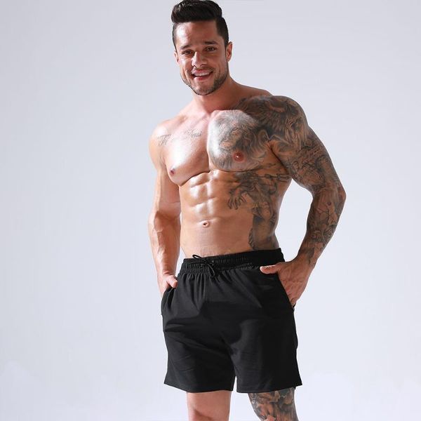 

men's shorts young home casual pure color comfortable jogger training drawstring sweatpants with pocket pantalones cortos hombre, White;black