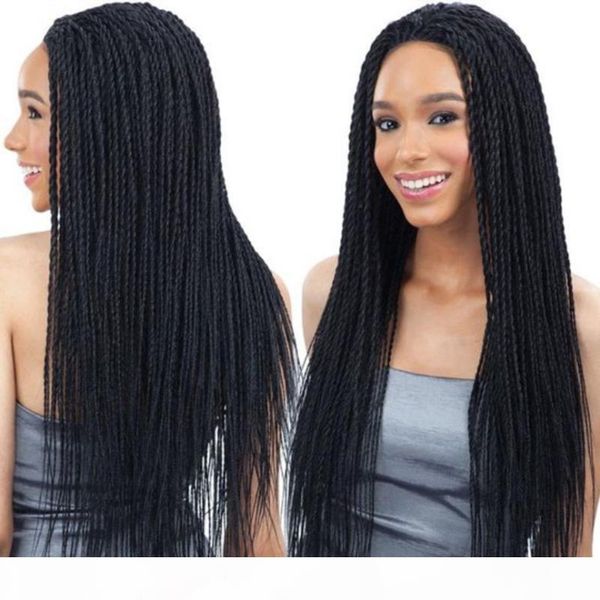 

glueless synthetic wig part box braided wigs for women black wigs with baby hair synthetic lace front wig heat resistant