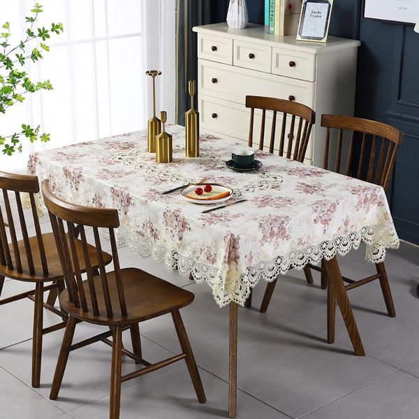 

table cloth lace waterproof tablecloth , rose embroidery nordic 60-270cm