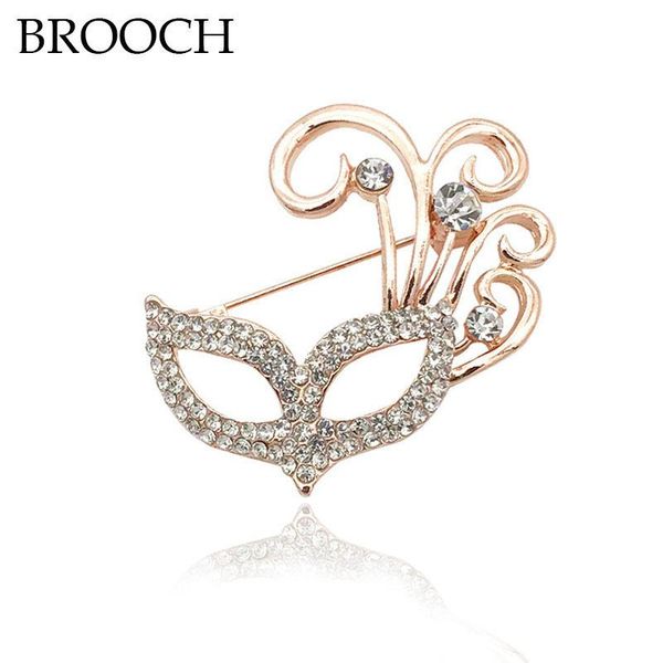 

other vintage brooch alloy mask corsage ornament, Slivery;golden