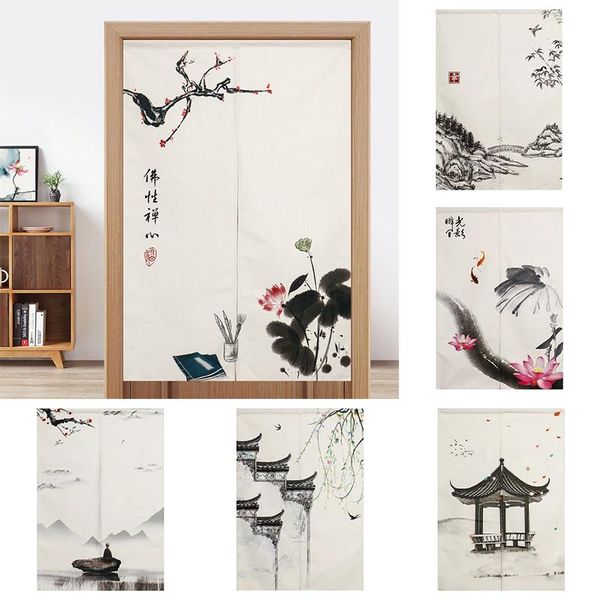 

chinese style cloth curtain door curtain bedroom kitchen partition toilet half without punching home decoration