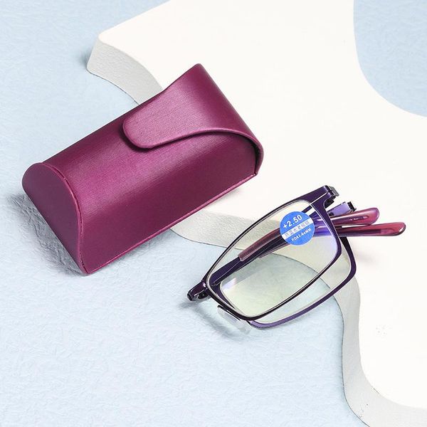 

sunglasses purple red with box folding anti-blue light reading glasses for men and women high-definition, White;black