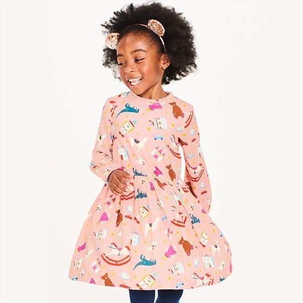 

little maven 2 7years baby girl dress for autumn childrens girls long sleeve floral print beautiful princess, Blue