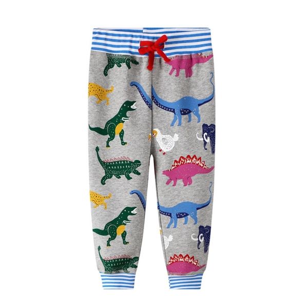 

jumping meters sweatpants with animals print harm dinosaurs drawstring baby long trousers pants for winter autumn boys girl 210306, Blue