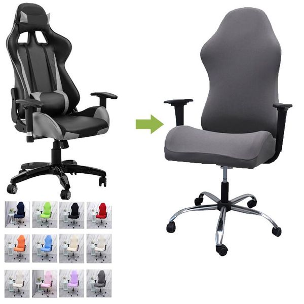 

gaming chair cover removable elastic dustproof computer armchair seat slipcover spandex chair cover +backrest