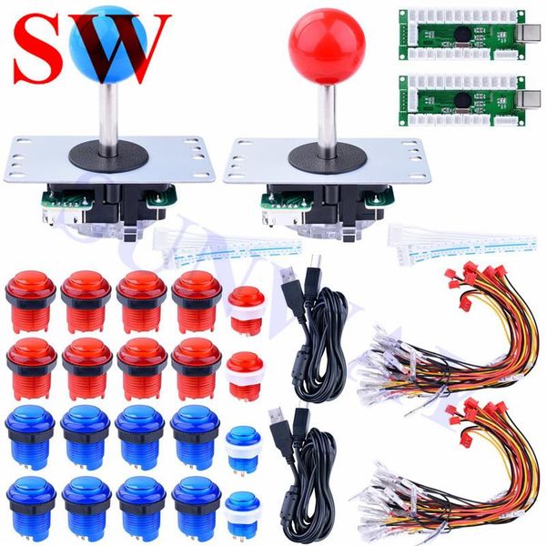 

game controllers & joysticks selling diy 2 player arcade usb controller 5pin joystick + 20 x led illuminated push button+ encoder board
