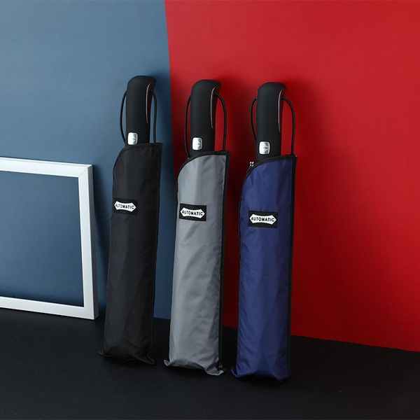 

umbrellas 27-inch 123cm automatic large umbrella car 3 fold men's business rain folding parasol