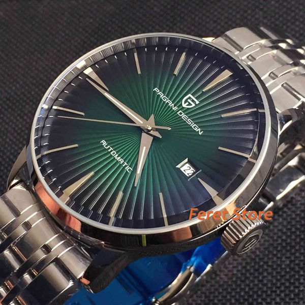

pagani 2019 new men watches classic mechanical leather men luxury automatic cases waterproof clock man, Slivery;brown