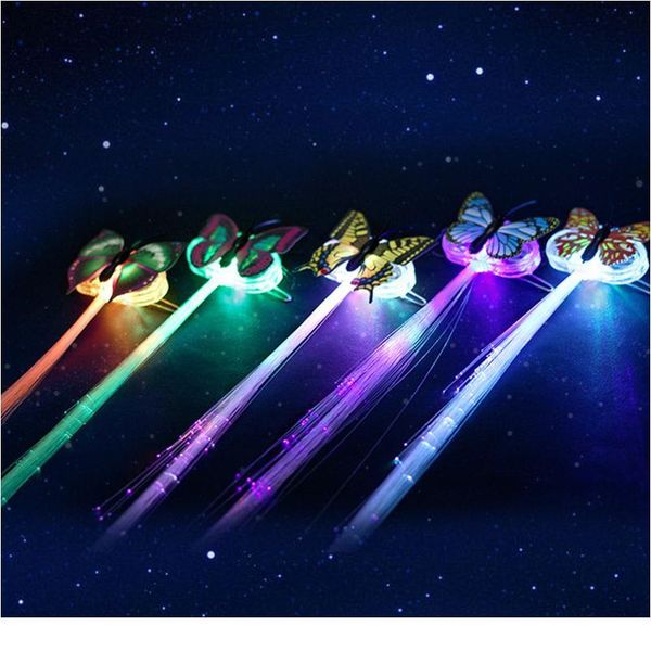 

5pcs / lot flash led hair light emitting fiber optic pigtail braid plait luminous hair wig party supplies hair a qylcmw, Blue;red