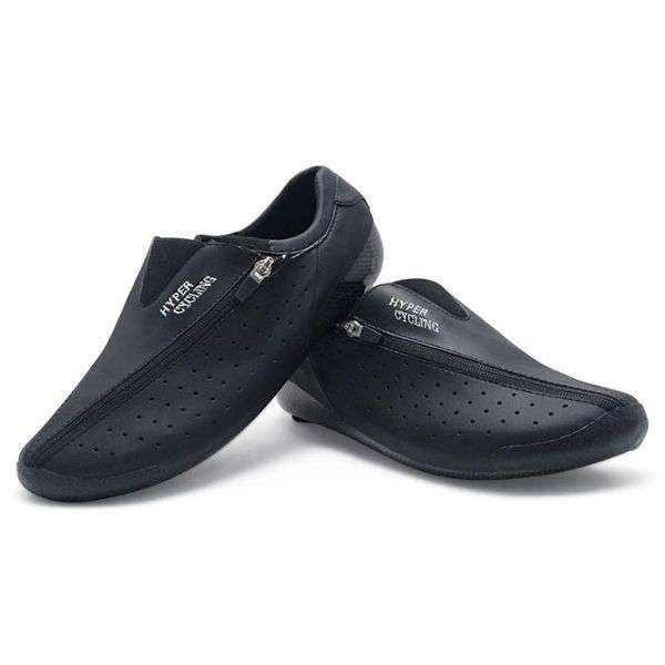 

cycling footwear c10 hyper shoes heat moldable 3k carbon fiber road bike sneakers zipper and self-locking shoelaces thermoplastic bicycle, Black