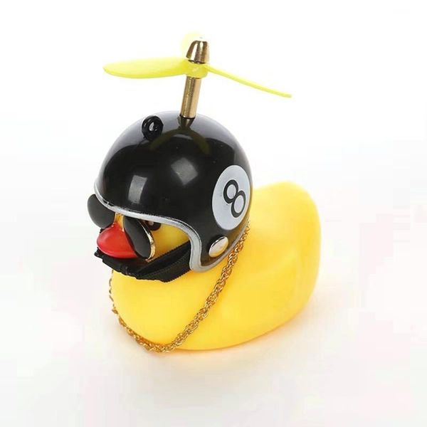 

interior decorations car duck with helmet broken wind small yellow road bike motorcycle riding cycling bicycle accessories lights