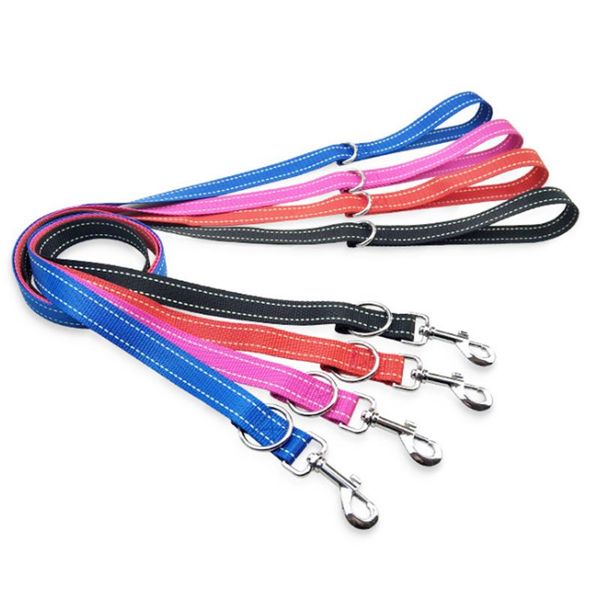 

dog collars & leashes 1pcs 2.5cmx130cm size 4color soft padded meshdog leash reflective nylon walking training leads running chains pet