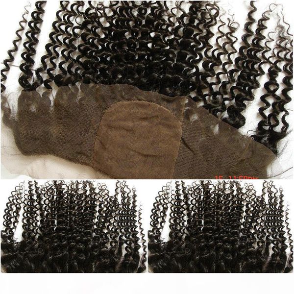 

malaysian human hair kinky curly silk base lace frontal 13x4 bleached knots 7a malaysian hair silk lace frontal closure with baby hair, Black;brown