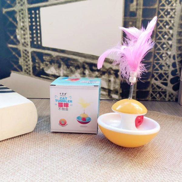 

cat toys pet supplies feather bell tumbler baiting spring not ball funny