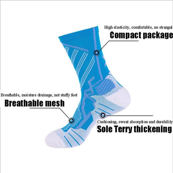 

men's socks long tube sports cotton breathable sweat absorbing mountaineering basketball medium outdoor, Black
