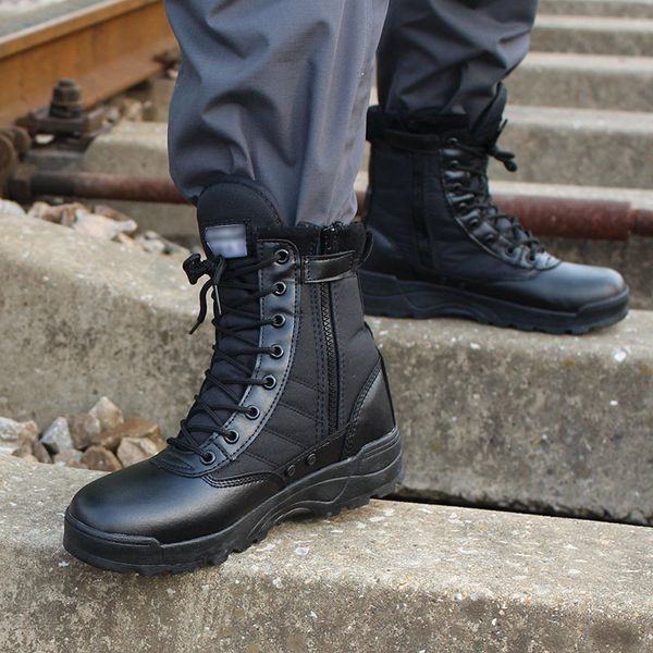 

army boot men desert tactical military boots mens work safty shoes zapatos de mujer zapatos ankle lace-up combat boots 889, Black;white