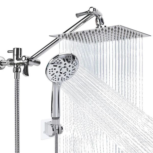 

bathroom shower sets high prure rainfall mixer bath faucet with handheld head 11'' extension arm system kit