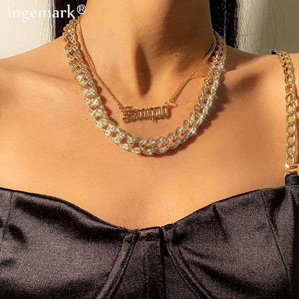 

2pcs/set vintage cuban curb chain necklaces collar women girl unique scorpio pendant choker necklace jewelry accessories, Silver