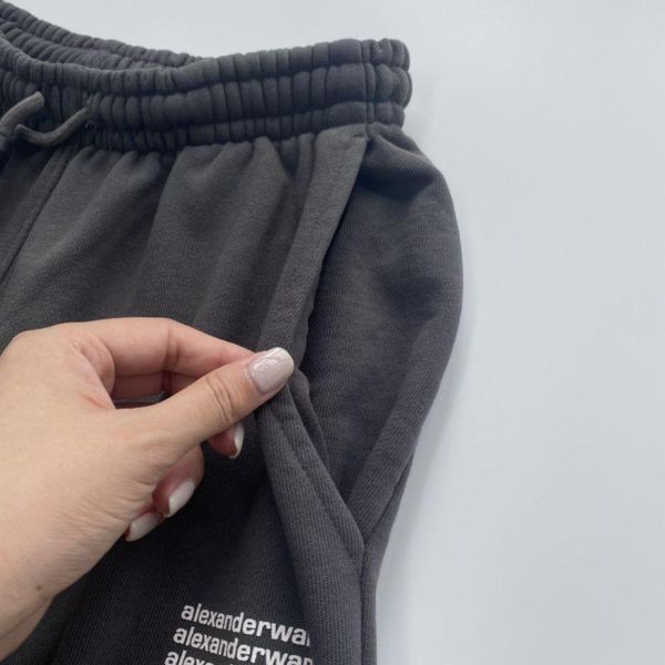 

women's shorts 21 fw wang high waist sweatpants letter printing loose trendy brand trousers stretch, White;black