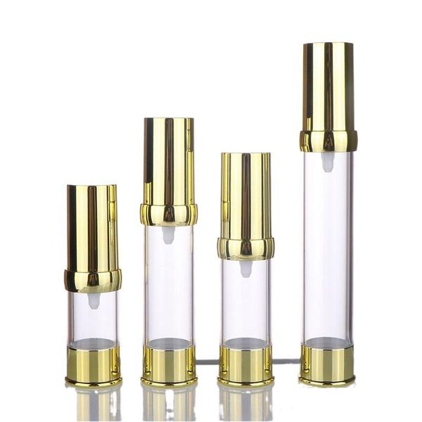 

storage bottles & jars 30pcs 5ml 10ml 15ml 20ml 30ml empty vacuum cosmetic emulsion lotion packaging gold clear atomizer spray pump airless