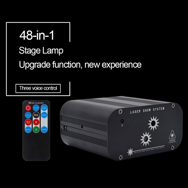 

2021 new dj 2 buracos 48 sound standards light mini projector stage disco lighting party 0d46