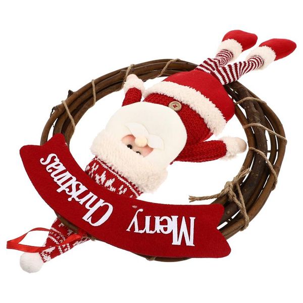 

christmas decorations 1pc rattan garland pendant xmas doll wreath hanging decor