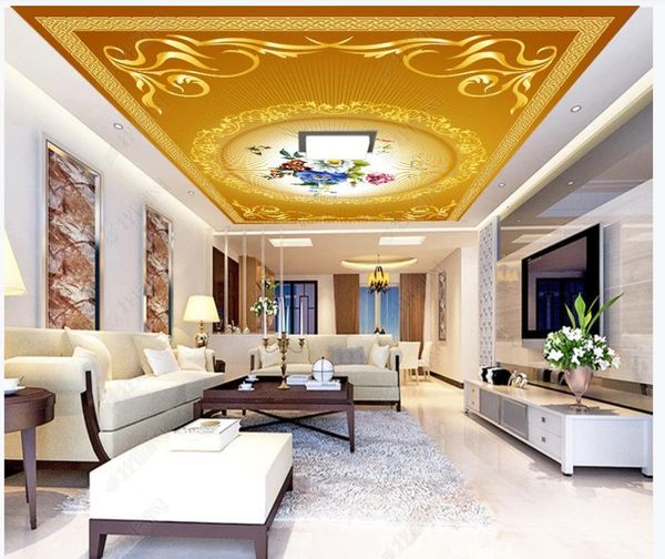 

wallpapers custom ceiling wallpaper 3d zenith mural for living room modern noble european pattern flower decoration