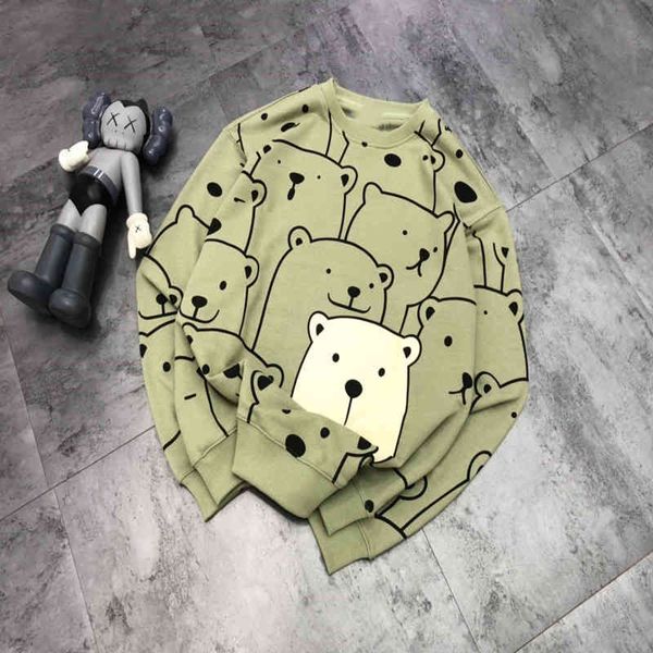 

2022 factory wholesale new early autumn all over expression bag round neck pullover for lovers, Black