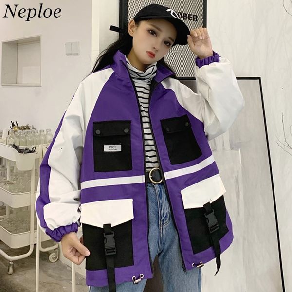

neploe women's tooling baseball jacket 2021 new harajuku coat long sleeve casual hip hop jackets female fashion streetwear 37758 t19111, Black;brown