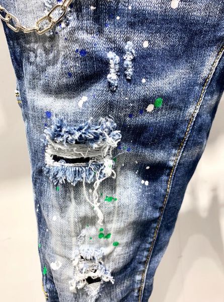 

women's jeans 2021 ripped men's skinny pants jacket, Blue