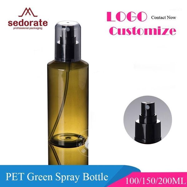 

storage bottles & jars sedorate 50 pcs/lot pet empty bottle for cosmetic green plastic mist automizer lotion dew 100ml 150ml 200ml xmj204