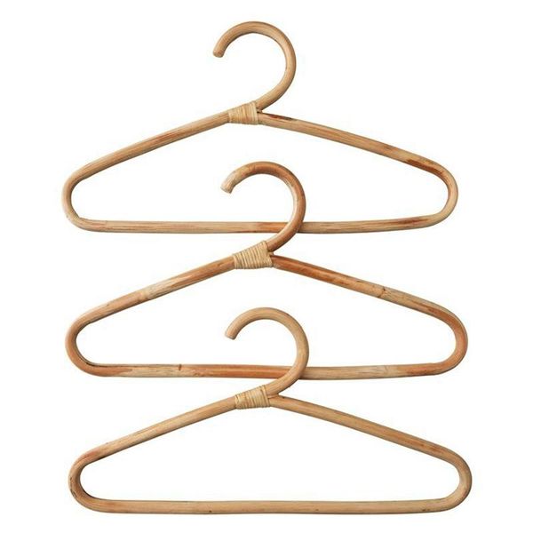 

3 pcs rattan clothes hanger style baby kids garments organizer rack children hanger room decor for clothes scarf