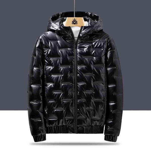 

2021 new bubble padded cloth winter men bright parka thickened warm sier waterproof ets down coats oversized, Black