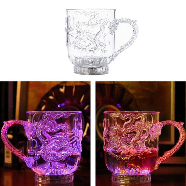 

mugs plastic cup changing color magic mug for water wine beer supplies dragon luminescence unique bar kitchen drinking tumbler