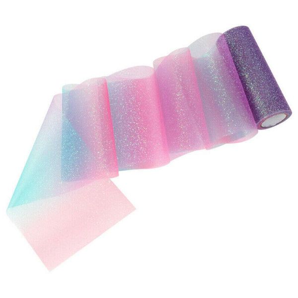 

10yard tulle craft diy decor glitter multiple purposes netting rainbow