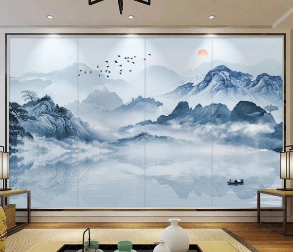 

wallpapers bacal custom wallpaper modern fresh fog forest clouds flying bird nordic tv backdrop 3d living room bedroom