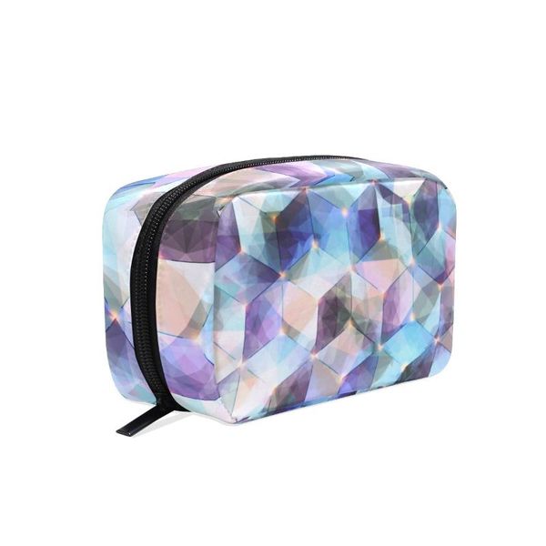 

cosmetic bags & cases fengju makeup bag portable toiletries fashionable square storage for girls lady woman abstract colorful