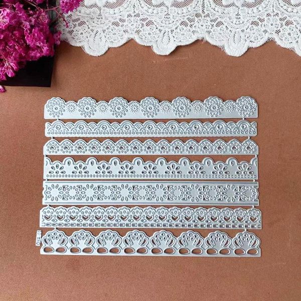 

painting supplies metal cutting dies 7pcs lace flower border diy scrapbooking po decorative embossing paper card crafts