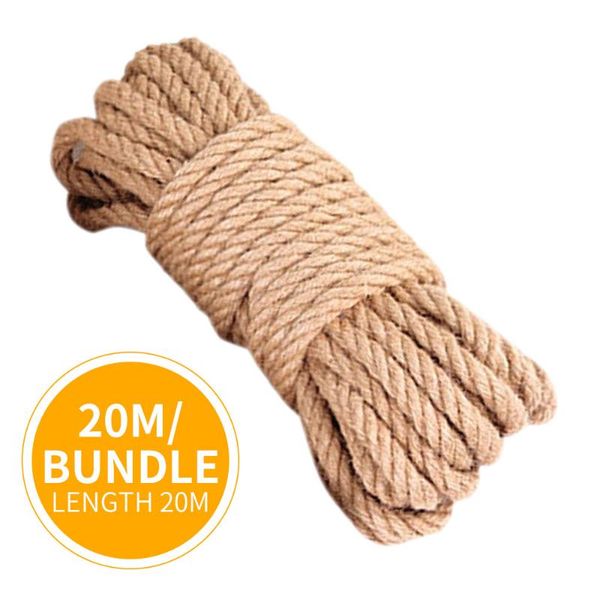 

natural jute fabric rope twine rolls twisted cord macrame string diy basket craft cat pet scratching handmade decor 10mm, Black;white