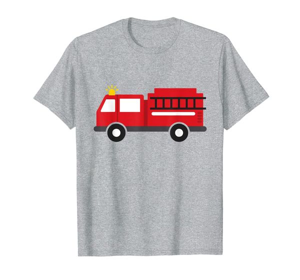 

kids fire fighter truck shirt | toddler boys firetruck tee, White;black