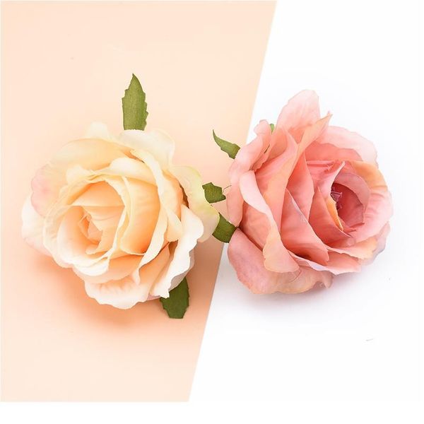 

10 pieces christmas decoration for home wedding decorative flowers wreaths silk roses flower wall a cap artificial jllgoe