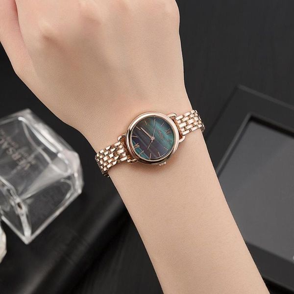 

wristwatches simple gold women bracelet watch stainless steel thin strap ladies quartz wristwatch female casual clock hours, Slivery;brown