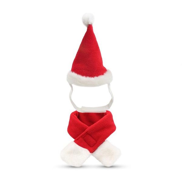 

cat costumes xmas pet dog red hat scarf set christmas year plush cap party home decorations puppy caps costume clothes
