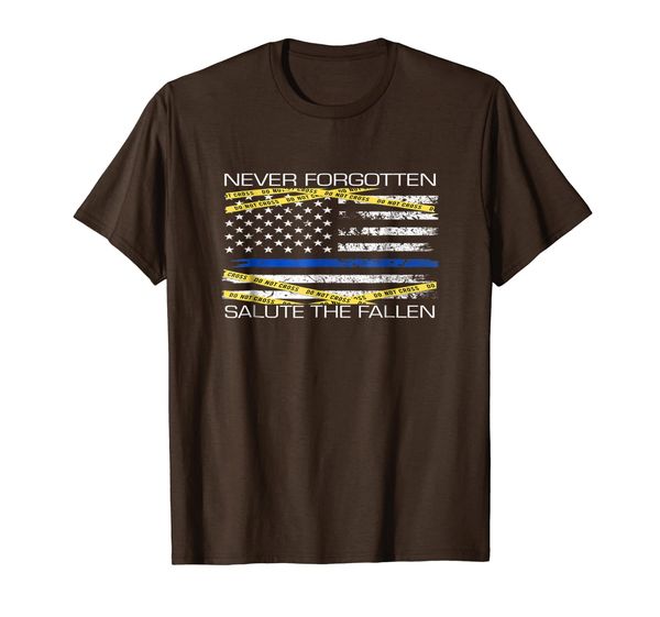 

never forgotten salute the fallen police week desginer shirt, White;black